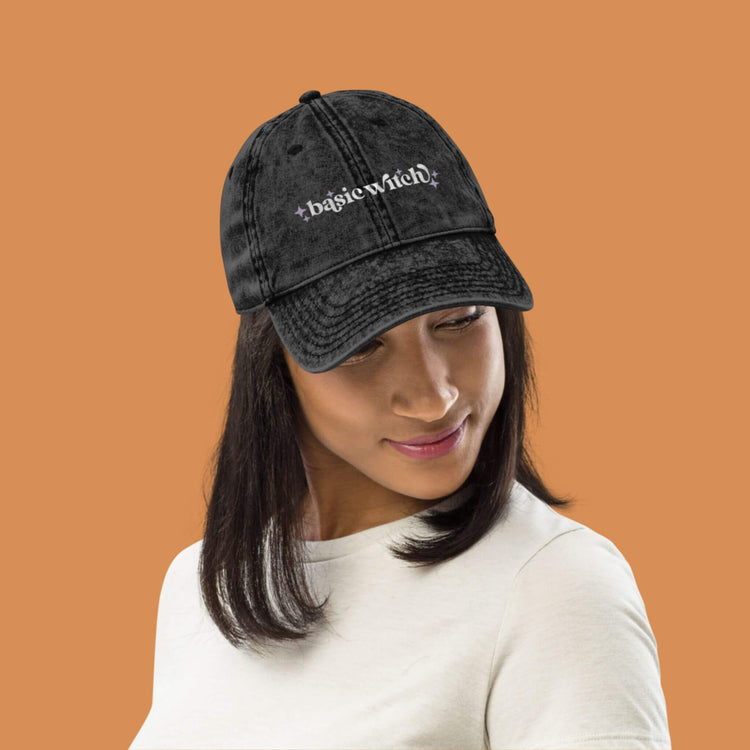 Basic Witch Adjustable Dad Cap - Black Denim