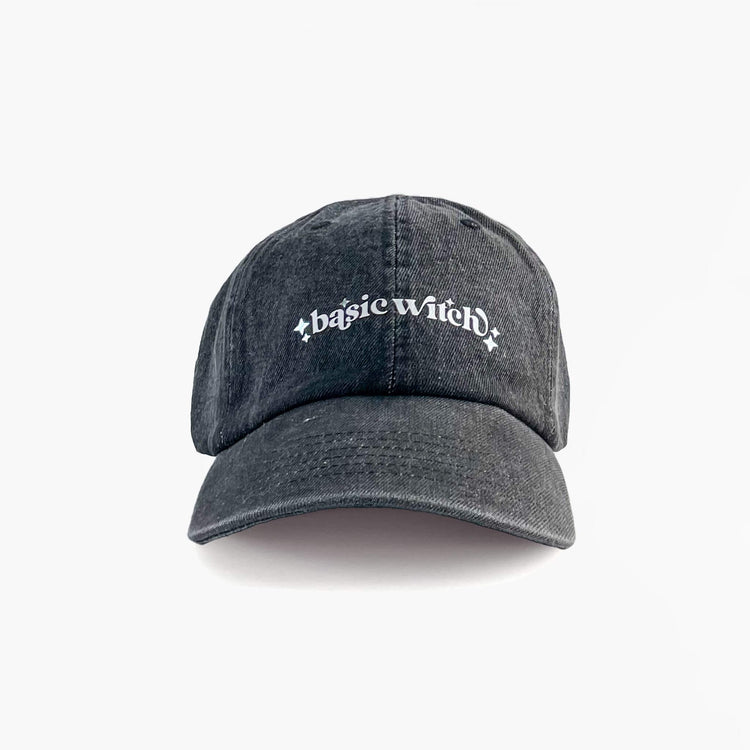 Basic Witch Adjustable Dad Cap - Black Denim