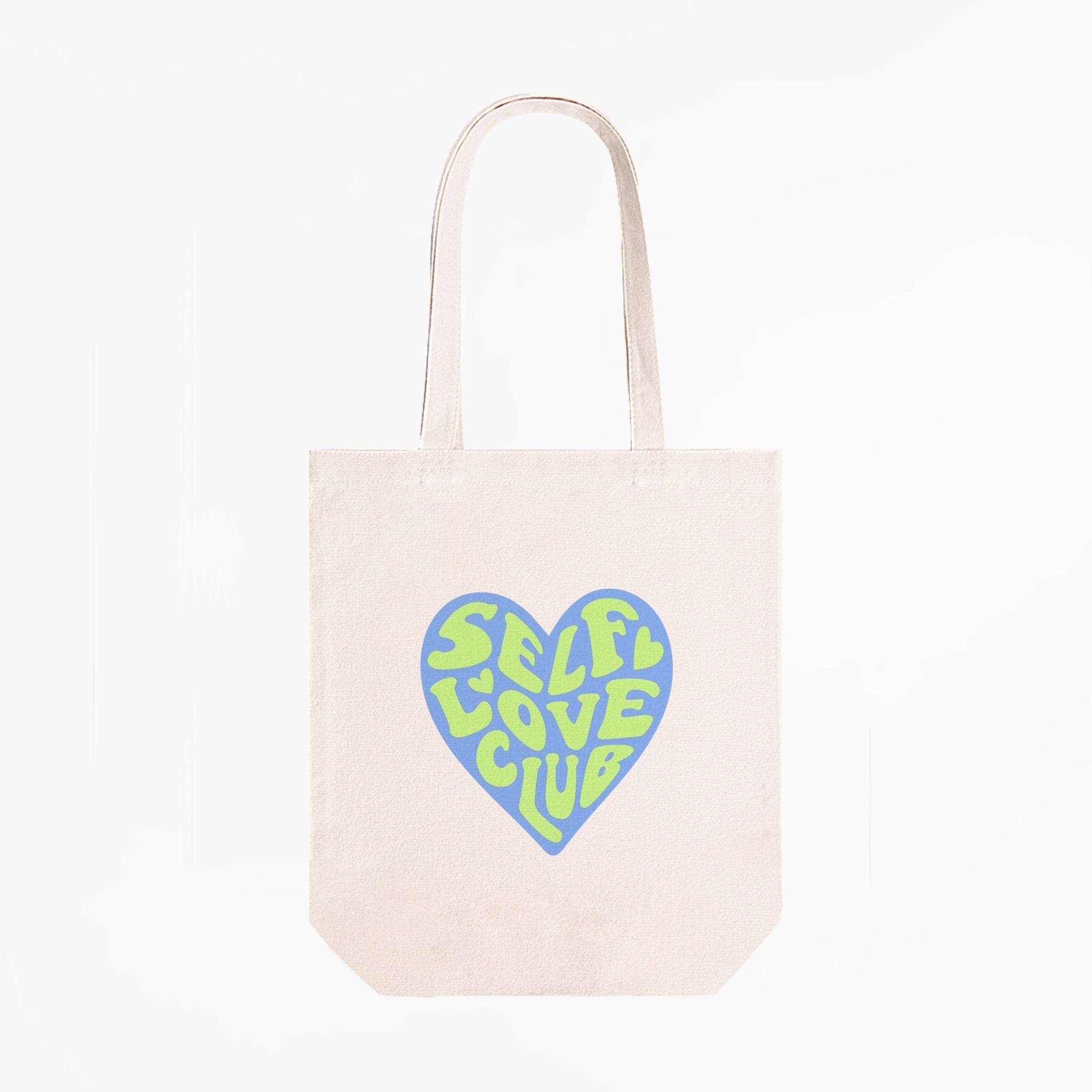 Script Love Heart - Small Word Art Tote Bag Small / Navy