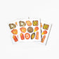3 sacral Chakra Watercolor Crystal Art Prints on a white background