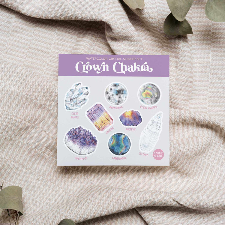 Crown Chakra Crystal Sticker Set