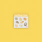 watercolor crystal sticker set for the solar plexus chakra on yellow background
