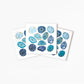 3 throat Chakra Watercolor Crystal Art Prints on a white background