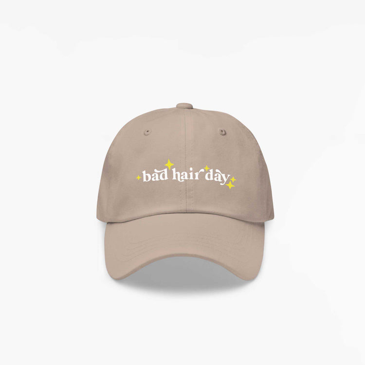Bad Hair Day Adjustable Dad Cap - Khaki