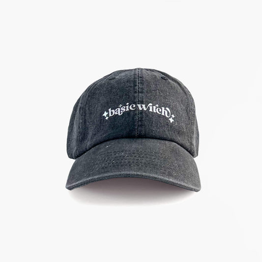 Basic Witch Adjustable Dad Cap - Black Denim