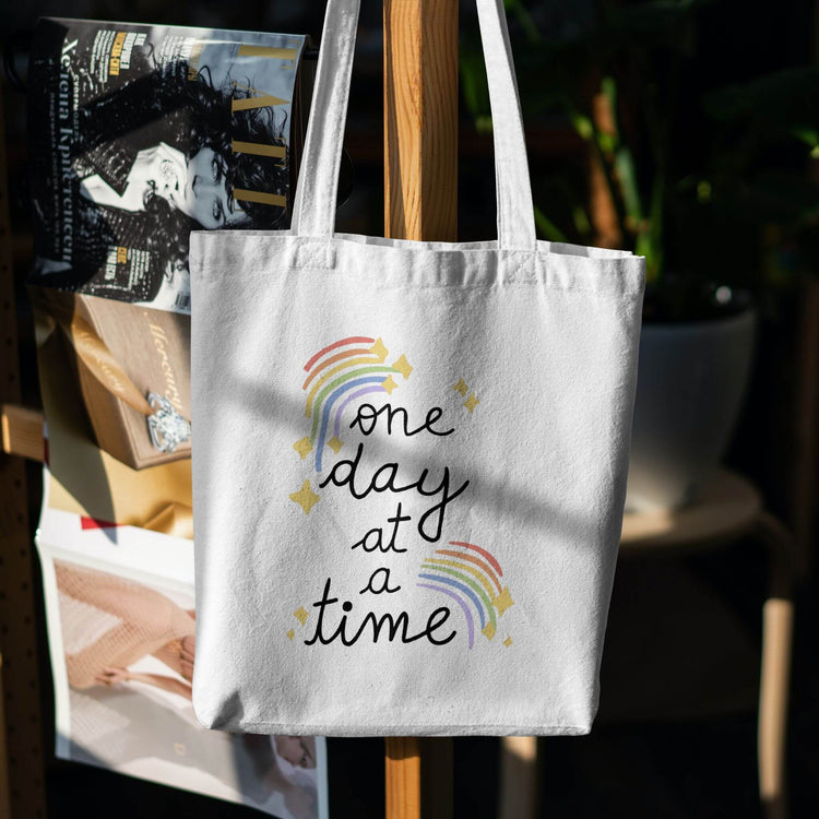 One Day at a Time Tote Bag | 12 oz. Canvas Tote
