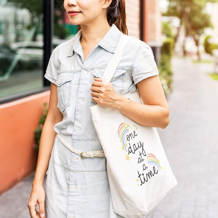 One Day at a Time Tote Bag // 12 oz. Canvas Tote – Coley Made