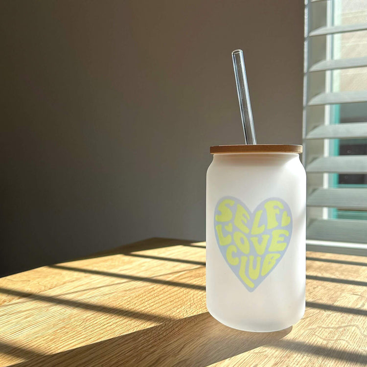 Self Love Club Glass | 13 oz. Frosted Can Glass