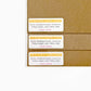 labels on the back of the solar plexus Chakra Watercolor Crystal Art Print listing the stones shown