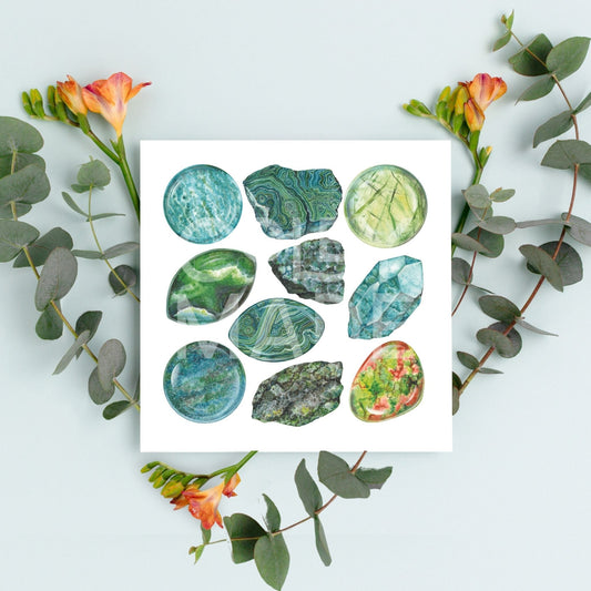 Heart Chakra Watercolor Crystal Art Print