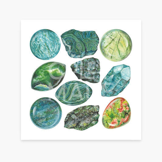 Heart Chakra Watercolor Crystal Art Print