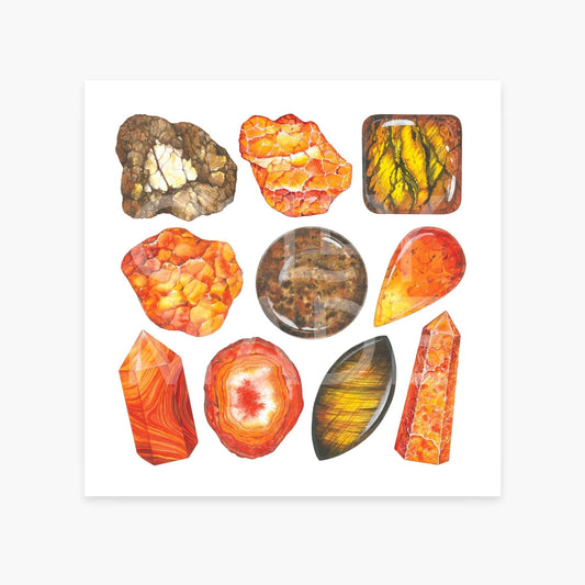 Sacral Chakra Watercolor Crystal Art Print
