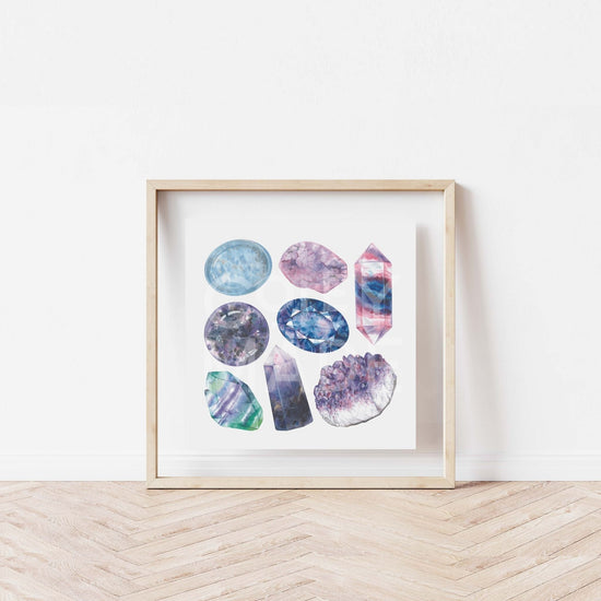 Third Eye Chakra Watercolor Crystal Art Print - Coley Made