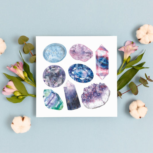 Third Eye Chakra Watercolor Crystal Art Print