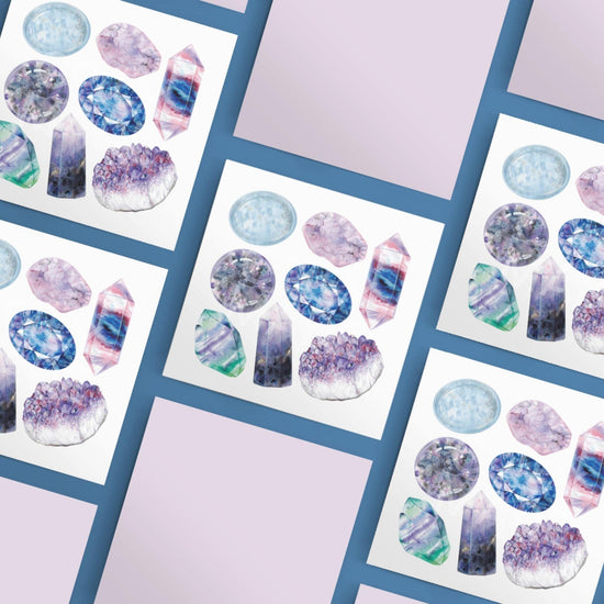 multiple third eye Chakra Watercolor Crystal Art Prints
