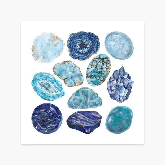 Throat Chakra Watercolor Crystal Art Print